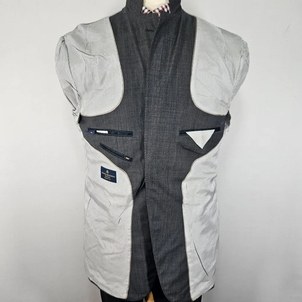 Brooks Brothers Explorer Men's‎ Sport Coat Blazer Two Button Gray Wool Blend 44L